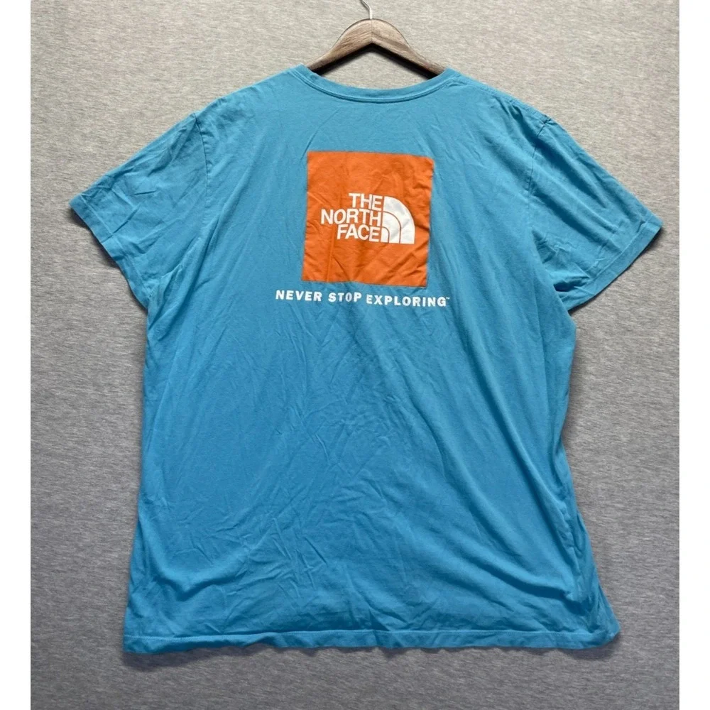 The North Face T-Shirt Mens 2XL Blue Never Stop Exploring Short Sleeve Crew Neck